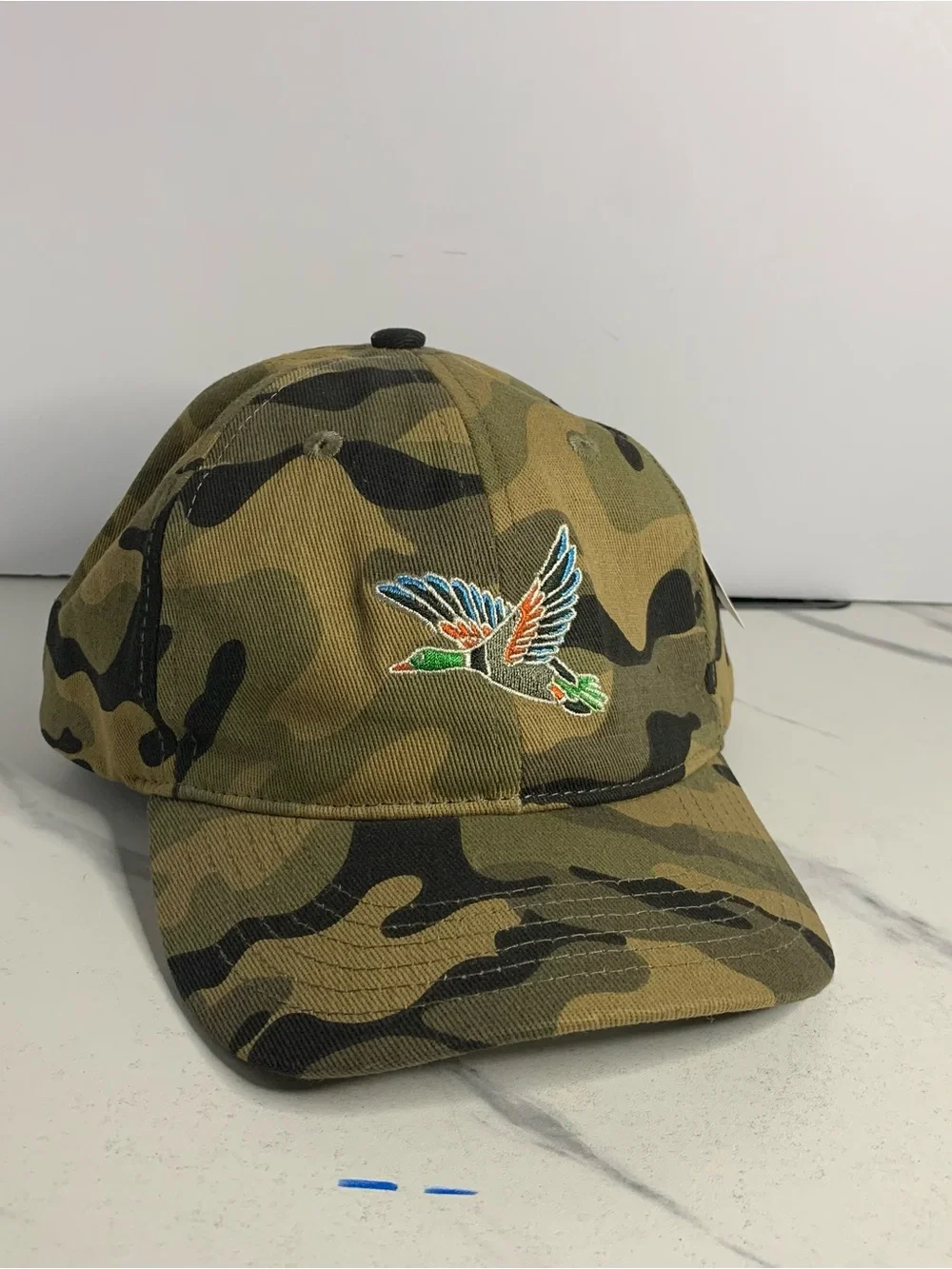 Camo little Kideauxs Baseball Hat with Embroidered Flying Duck